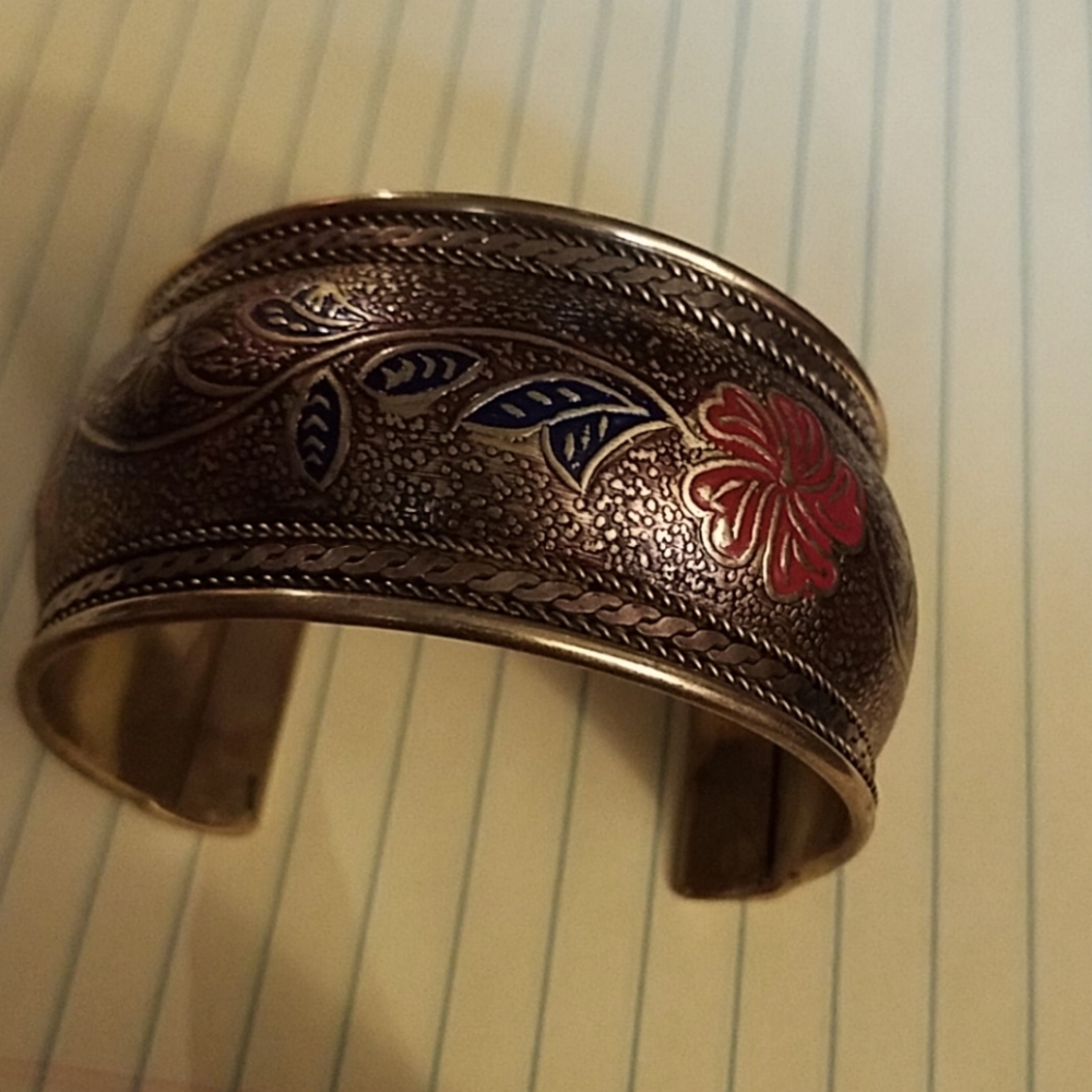 Vintage brass wide cuff